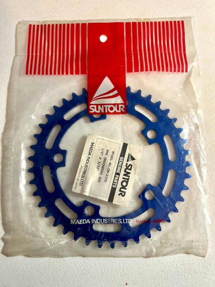 Suntour Old School BMX Chainring 42t NOS Blue 110 BCD Vintage HTF Anodized Blue