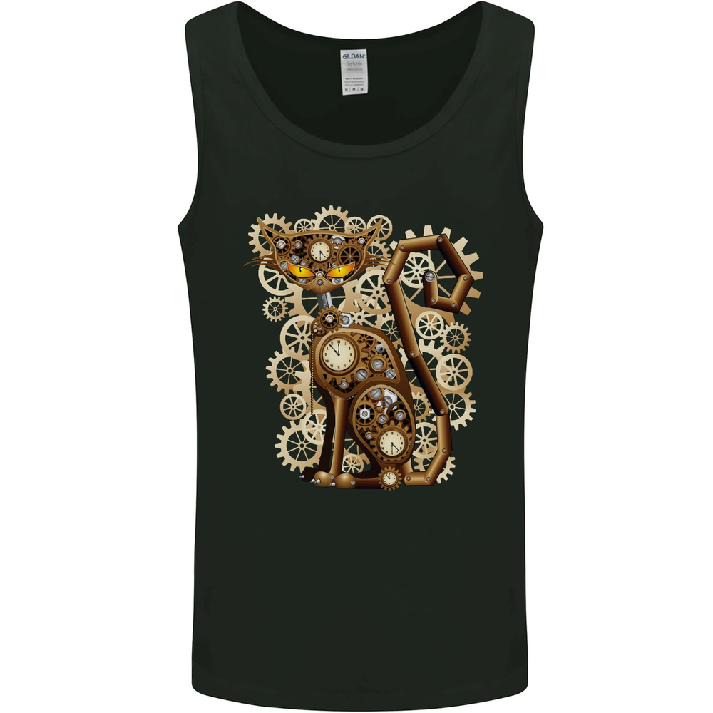Steampunk Cat Mens Vest Tank Top