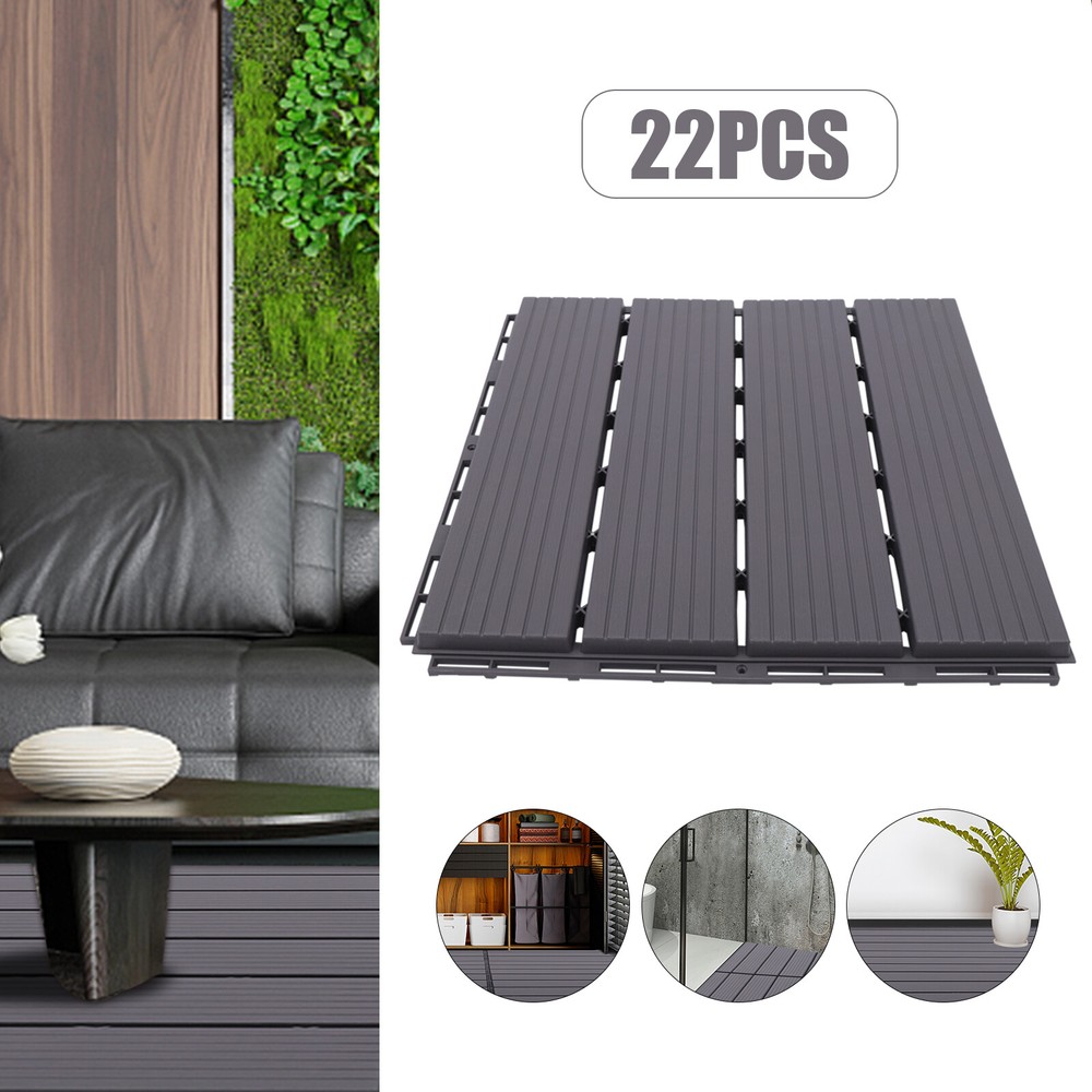 22PCS Waterproof 30x30cm Plastic Composite Patio Deck Tiles