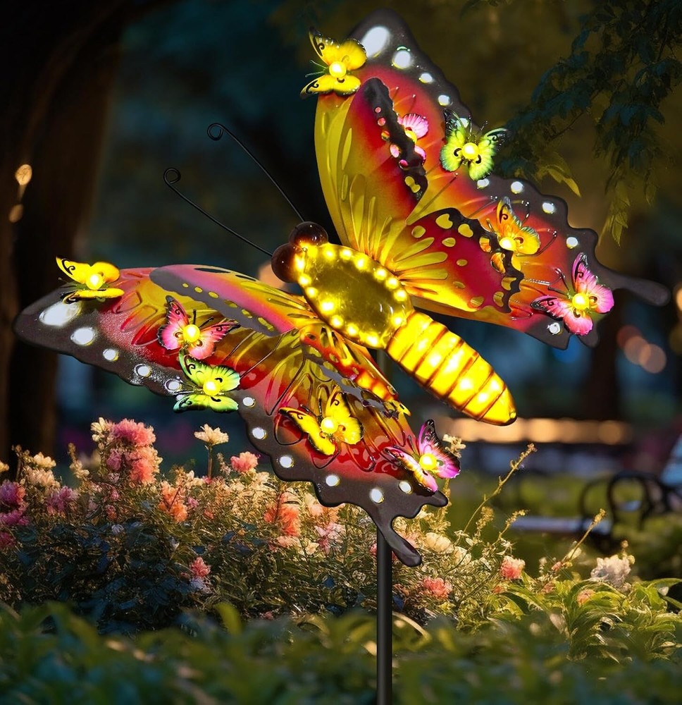 41-Inch Solar-Powered Butterfly Garden Lights for Year-Round Outdoor Charm