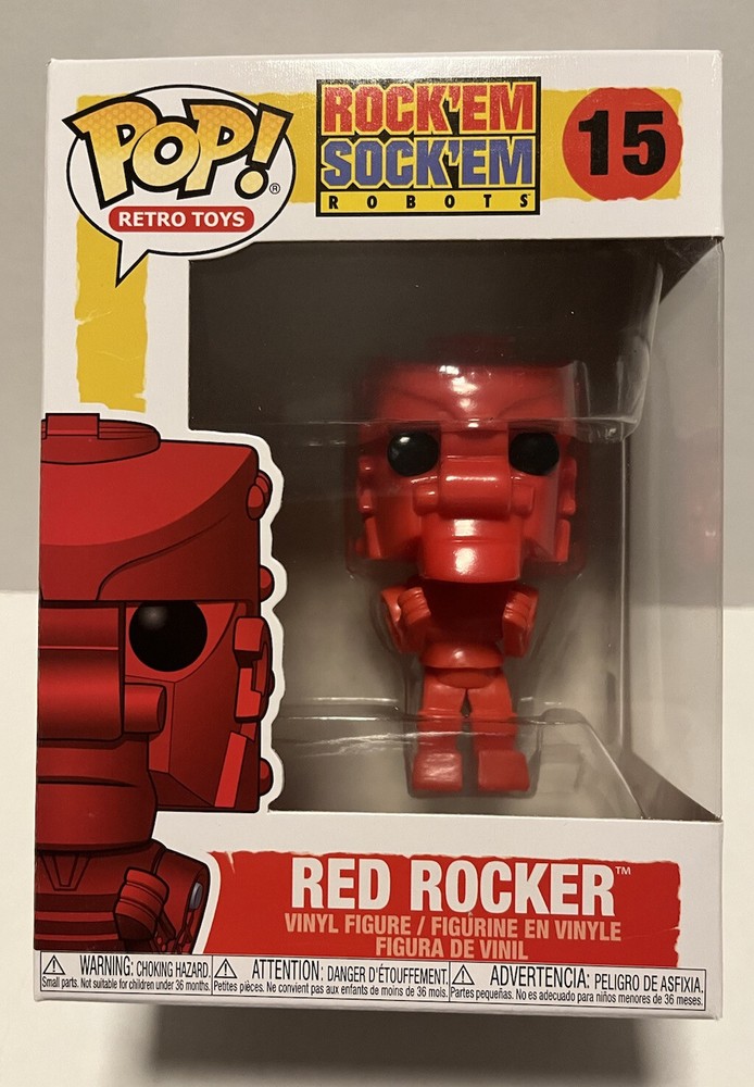 Funko Pop! RockEm SockEm Robots Red Rocker #15 Vinyl Figure With Protector