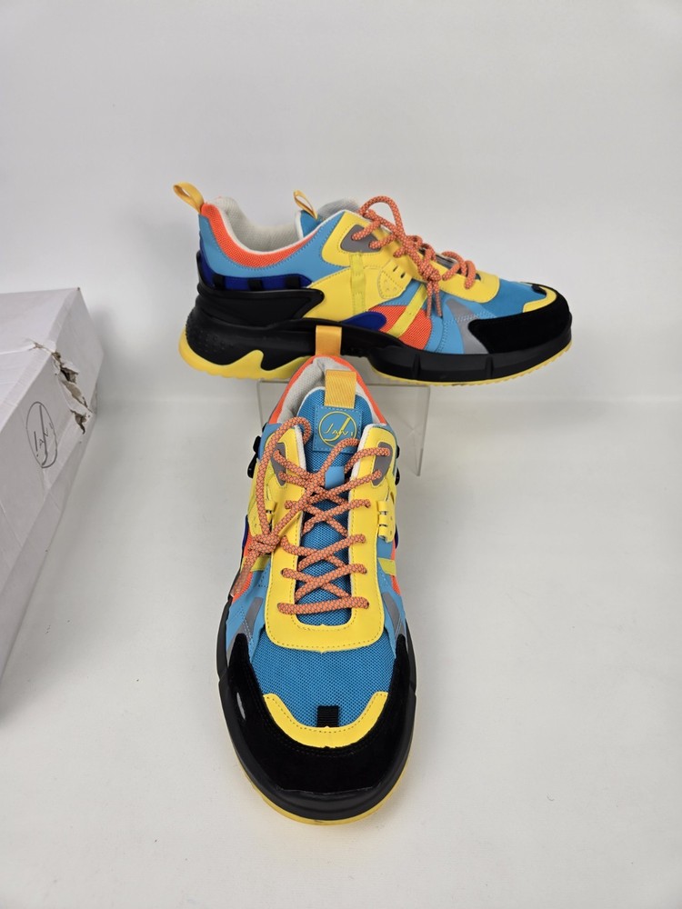 Javi Men's Size 13 Evidently Black Blue Yellow Sneakers with Box