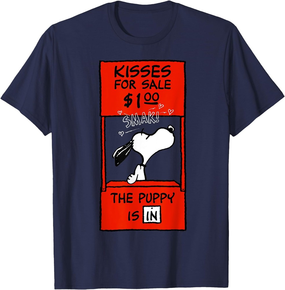 Peanuts Snoopy Valentines Kissing Booth T Shirt Men