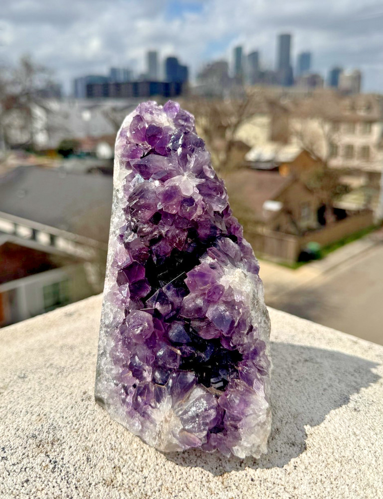 Amethyst Geode Crystal Cluster | 5 lbs 4 oz | All Natural, Cut-Base |