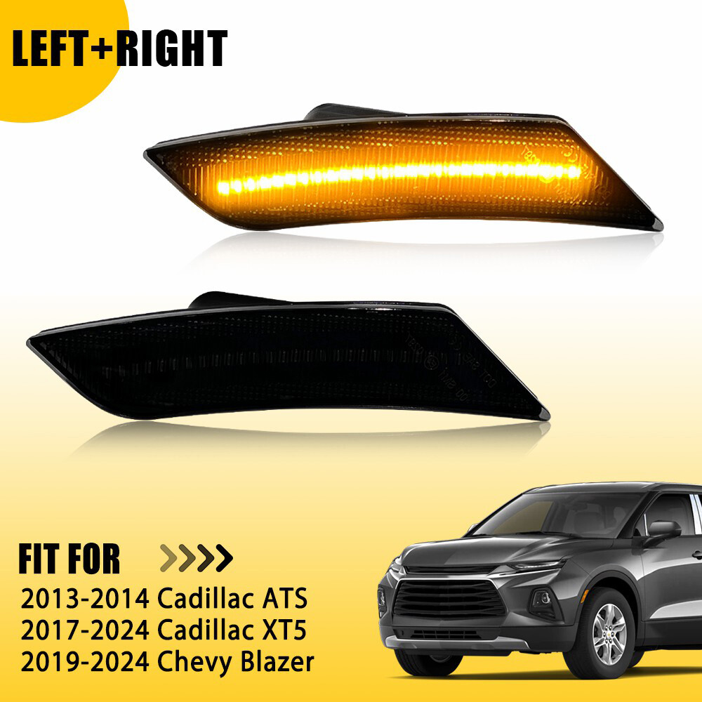 2013-2014 Cadillac ATS & 2017-2024 XT5 Amber Side Marker Lights by 2set Fit