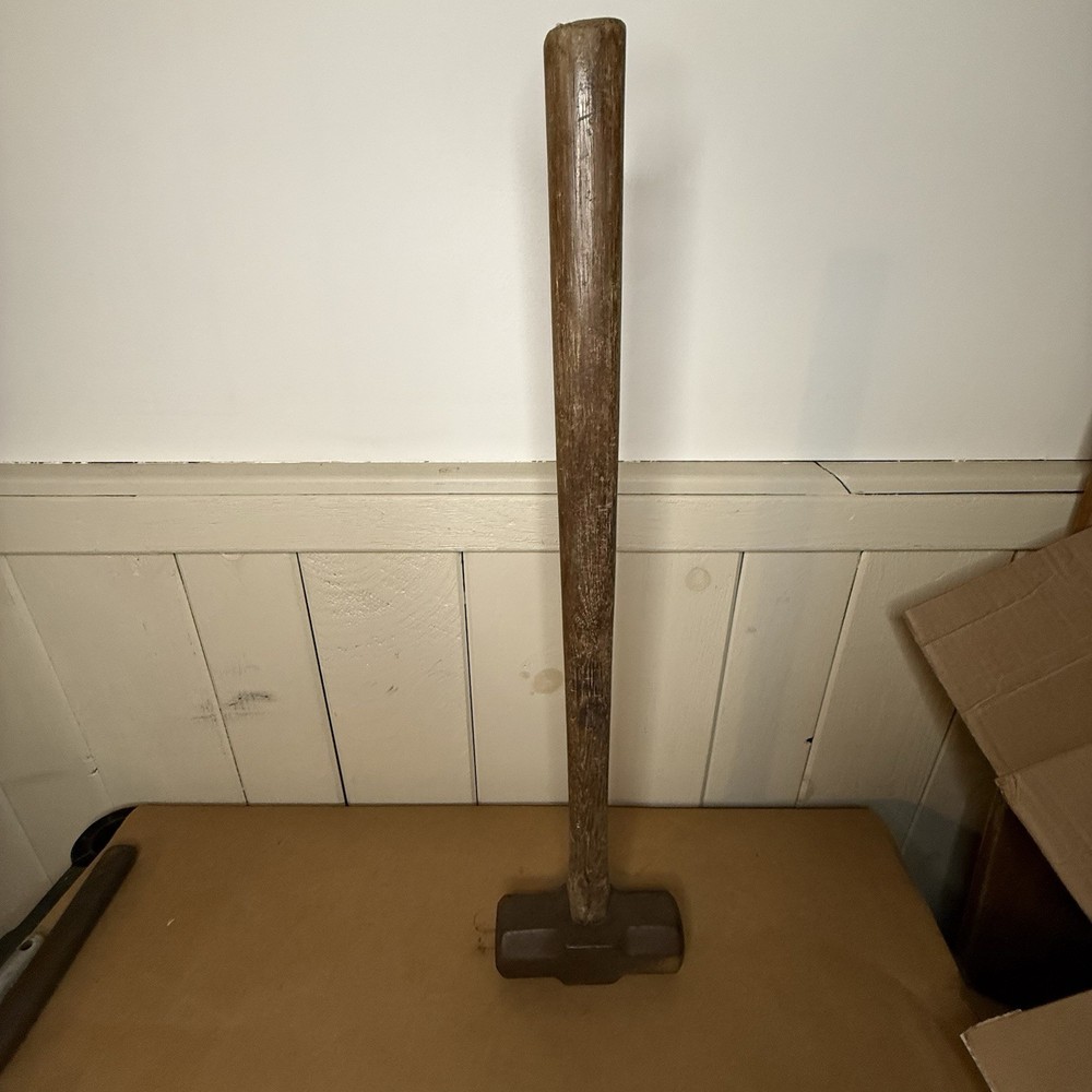 Vintage 10 LB Sledgehammer Made in England 25” Wood Handle Industrial Tool