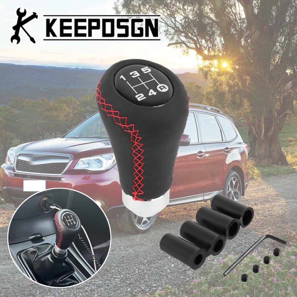 For Subaru Forester Car Manual Gear Stick Shift Knob Replacement 5 Speed Leather