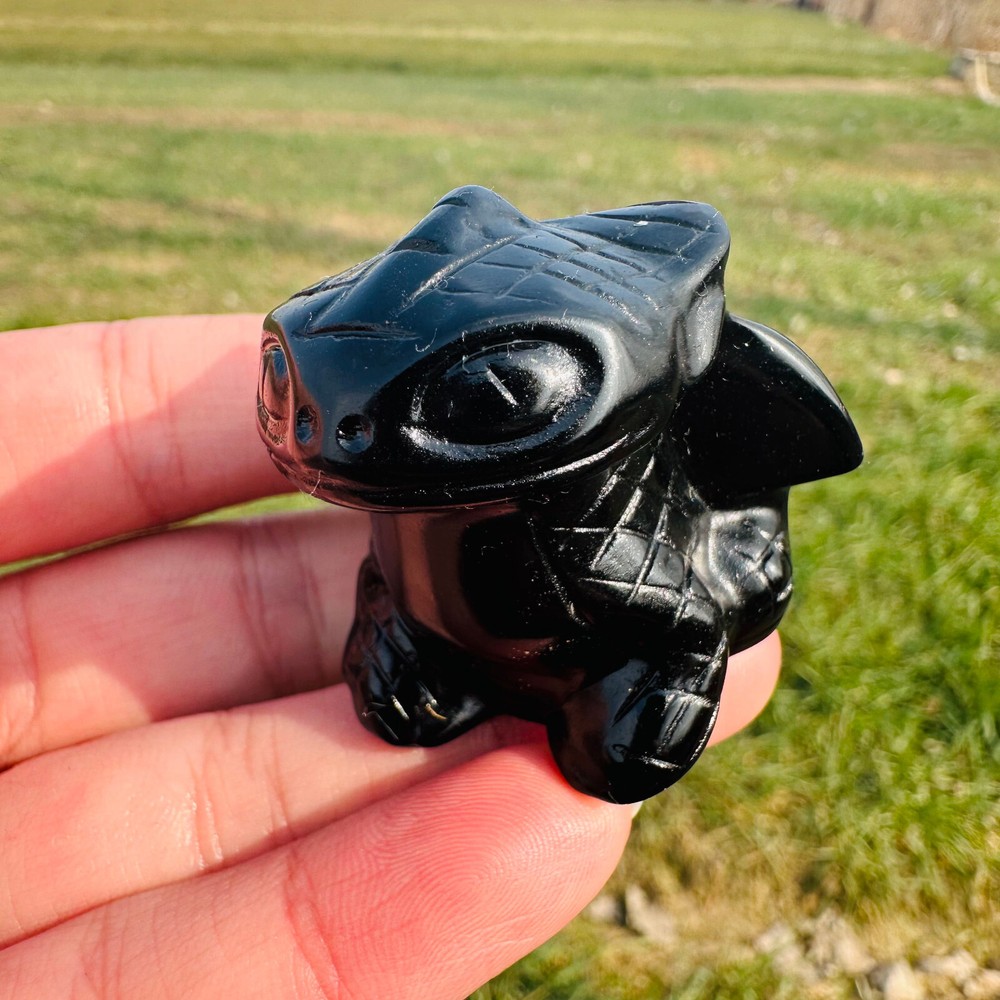 Natural Obsidian Toothless Quartz Skull Crystal Specimen Reiki Healing Gift 1pc