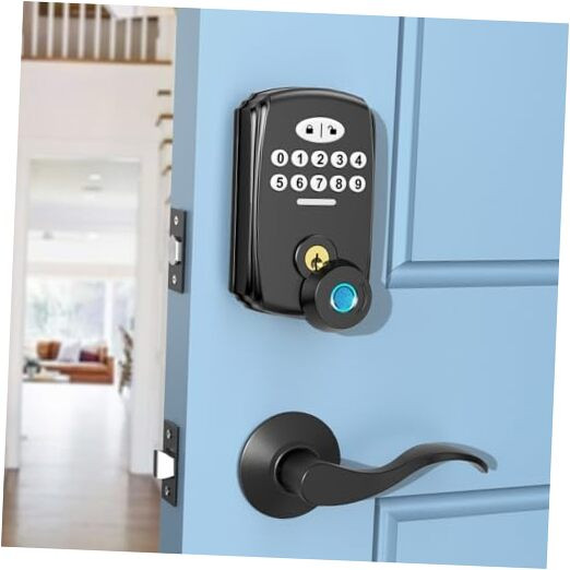 Smart Fingerprint Door Lock with Dual Lever Handles – Keyless Entry
