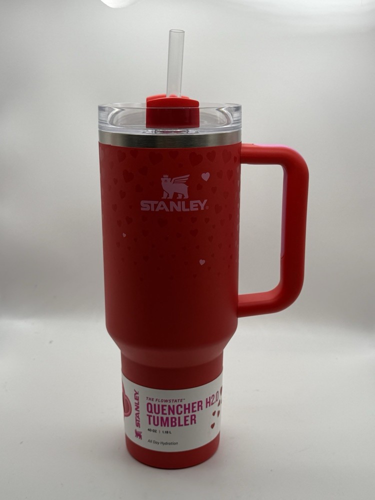 Stanley x Target 2025 Ruby Red Hearts Valentine's 40oz Tumbler