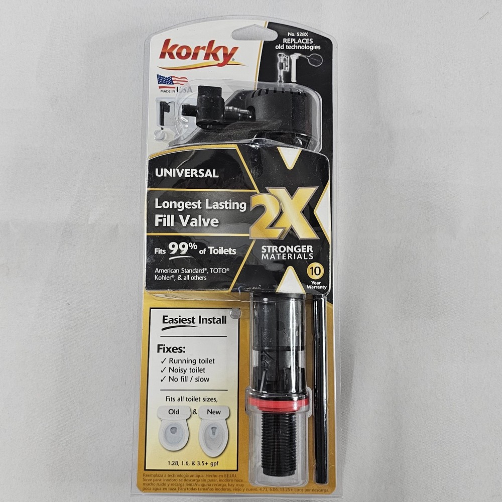 Korky Universal Toilet Fill Valve Kit for Easy Tank Repair and Installation