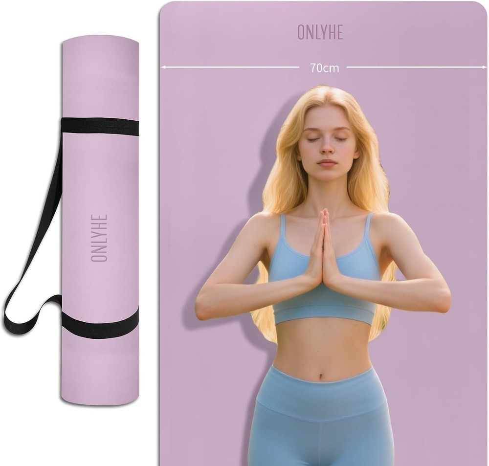 Extra Wide 66cm 8mm Thick Yoga Mat Soft Lightweight Poe Fitness Exercise Mat