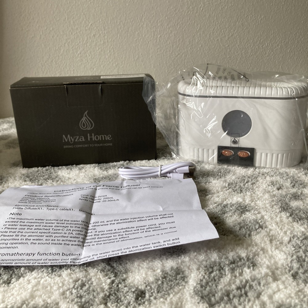 200ml USB Air Humidifier Essential Oil Aroma Diffuser Flame Mist Home Decor