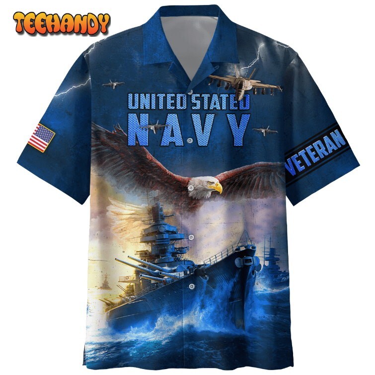 Eagle US Navy Veteran Beach Shirt Hawaiian Shirt For Veteran 3D All