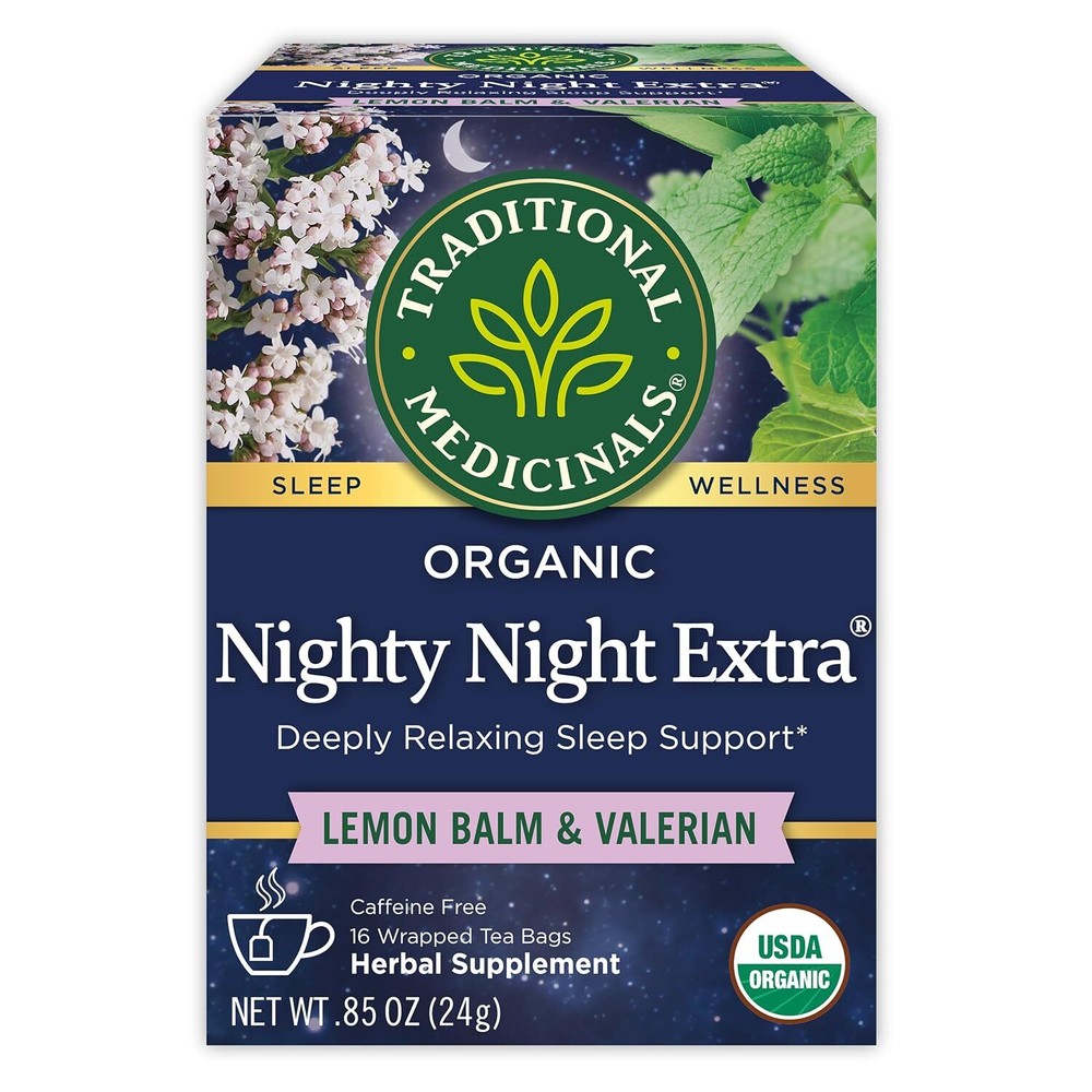 Organic Nighty Night Extra Tea by Traditional Medicinals, 16-Count Pack