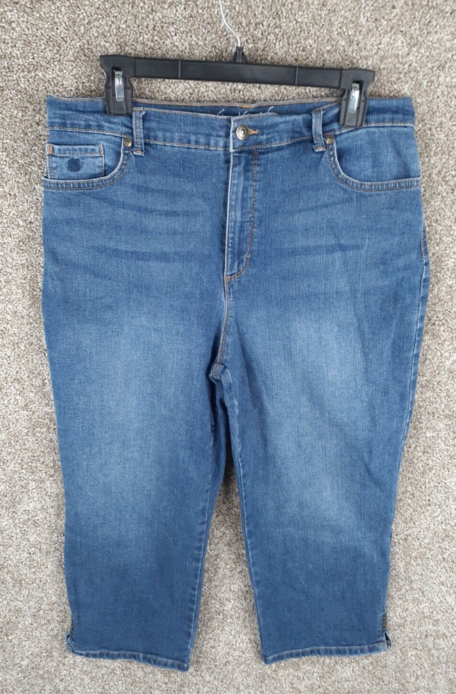 Gloria Vanderbilt Amanda Womens Stretch Denim Capri High Rise Casual Size 14