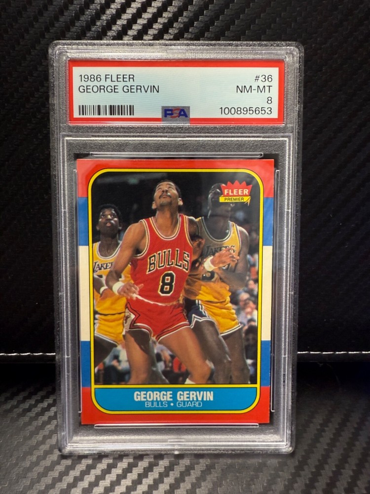 1986-87 Fleer George Gervin #36 PSA 8 Near Mint Basketball Card