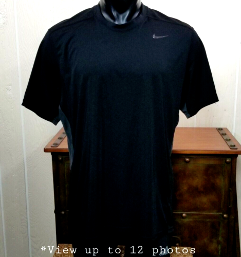 Nike Dri-Fit Black Vented Lightweight Loose Activewear S/S Shirt Top Sz L *NOTES