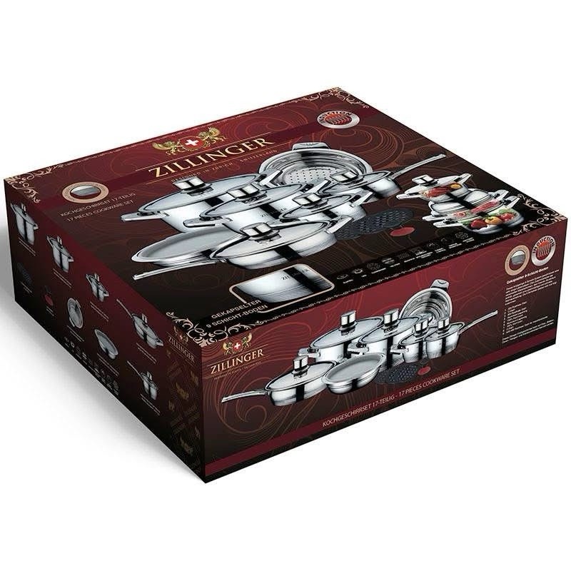 ZILLINGER 17-Piece Premium Cookware Set Inspired by S.L.G Germany