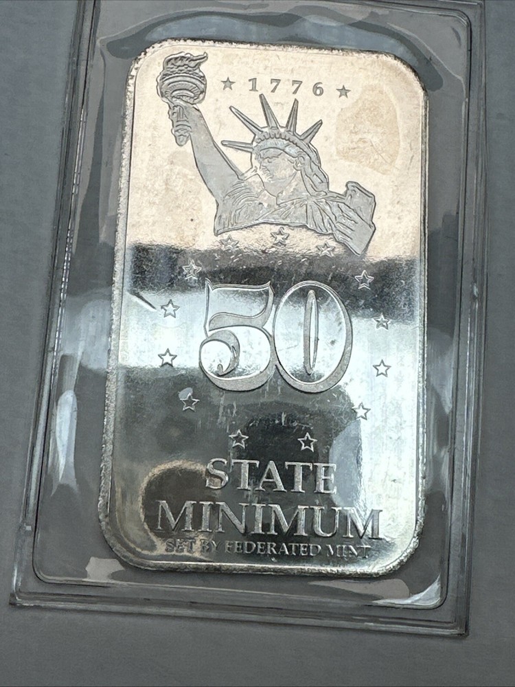 50 State Minimum 1/2 oz 0.999 Fine Silver Bar Unc Sealed Low Serial #001776