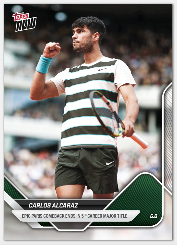 PRESALE 2025 Topps Now Tennis Carlos Alcaraz TCA1 5th Major Base Card-image