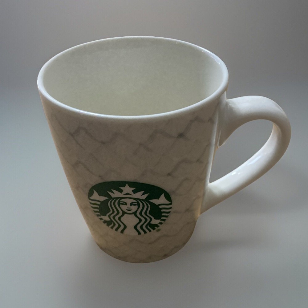 Starbucks 2021 White Silver Mermaid Scales 10oz Ceramic Coffee Mug NWOT