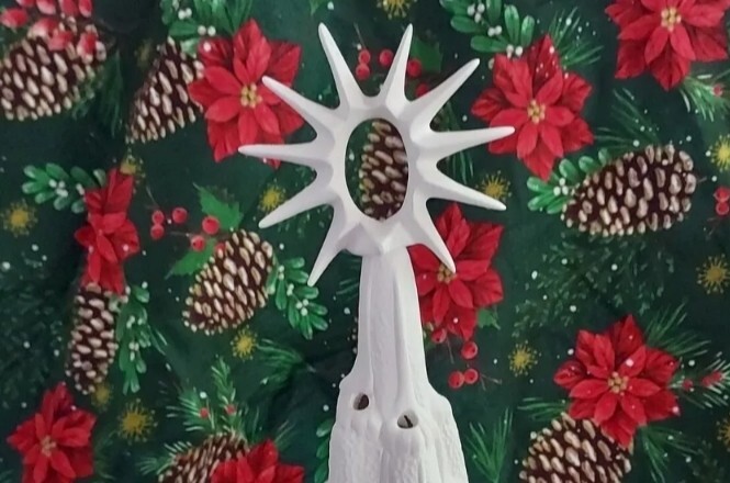 Ceramic Bisque Ready to Paint ~Medium Modern Star Topper for Lava Christmas Tree