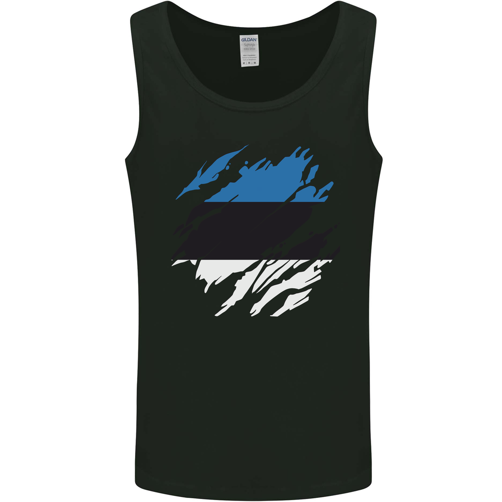 Torn Estonia Flag Estonian Day Football Mens Vest Tank Top