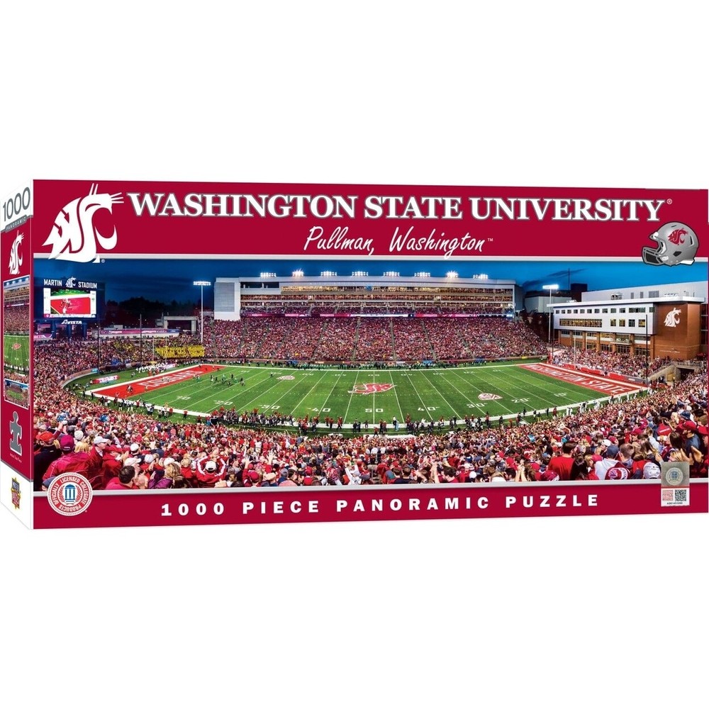 Washington State Cougars 1000 Piece Panoramic Jigsaw Puzzle Made In Usa