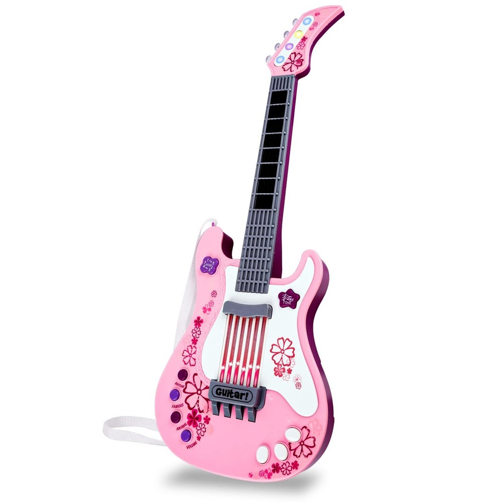 Guitar for Girls Music Toys Guitar for Guitar with Strap Pink Guitar Musical ...