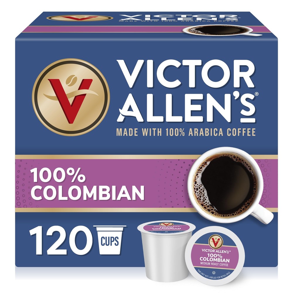 Victor Allen's Colombian Coffee Pods Medium Roast 120 Count for K-Cup