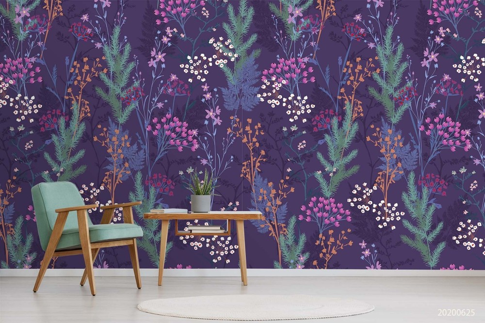 3D Flowers Leaves Plantation Pattern Wall Murals Wallpaper Murals Wall Sticker 2