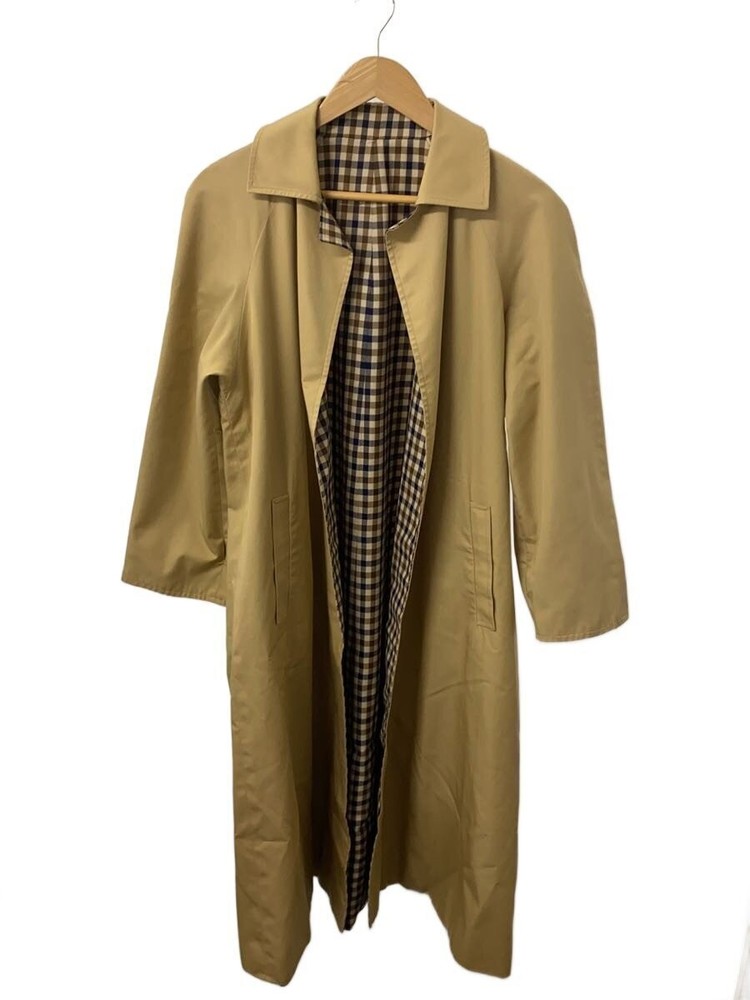 Aquascutum 80S/Made In England/Reversible  Steel Collar Coat/Wool/Beg/C