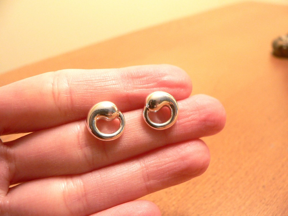 Tiffany & Co Peretti Silver Eternal Circle Earrings Studs Gift Love Statement