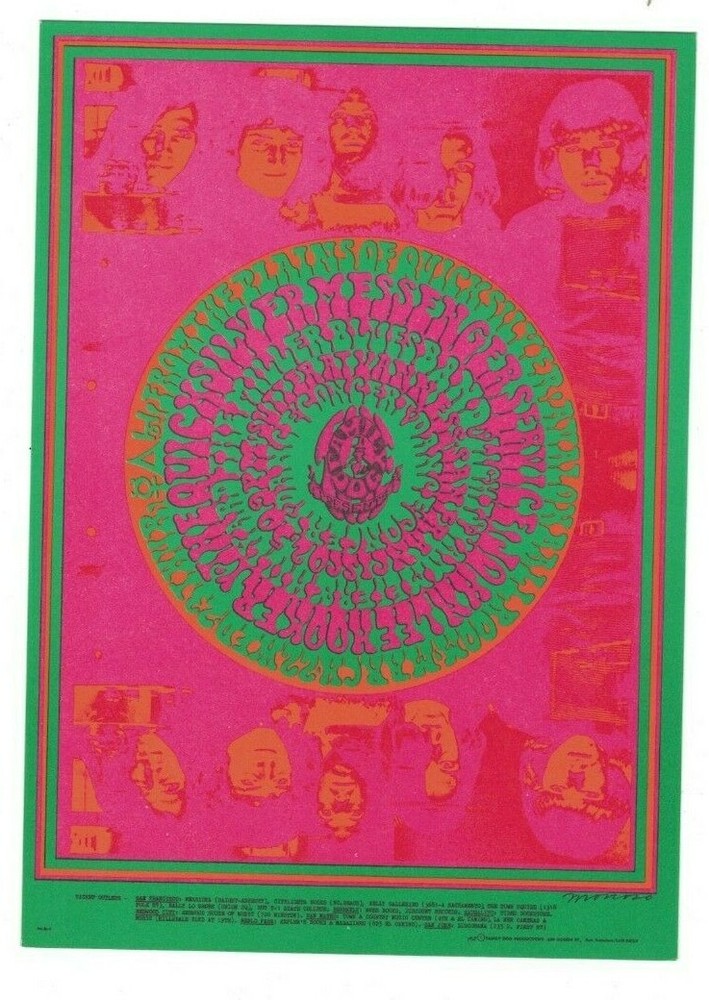 QUICK SILVER MILLER BLUES 1967 AVALON BALLROOM FAMILY DOG POSTCARD FD-53 N/M B-3