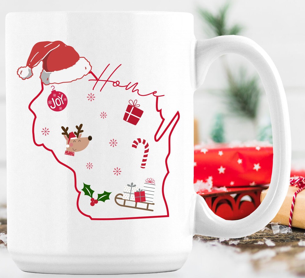 Wisconsin Christmas Wisconsin Xmas Mug Wisconsin Christmas Gift Wisconsin Pride