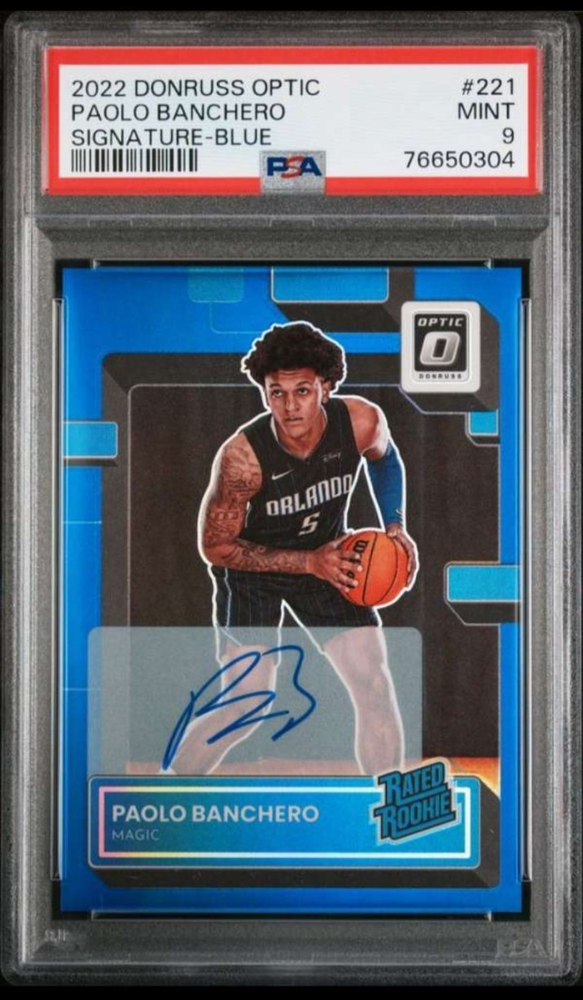 2022-23 Panini Donruss Optic - Rated Rookie Paolo Banchero #221 Blue Prizm Signatures /49 (AU, RC)