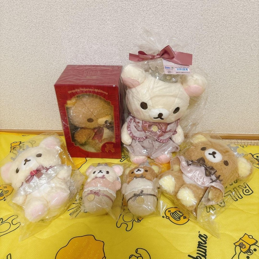 Rare Rilakkuma Maison de FLEUR LOFT Collaboration Plush Set Crown Dress San-X
