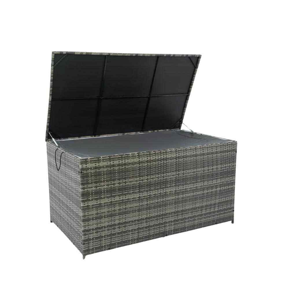 Outdoor Storage Box,200 Gal. Wicker Patio Deck Boxesw/Lid,Outdoor Cushion St