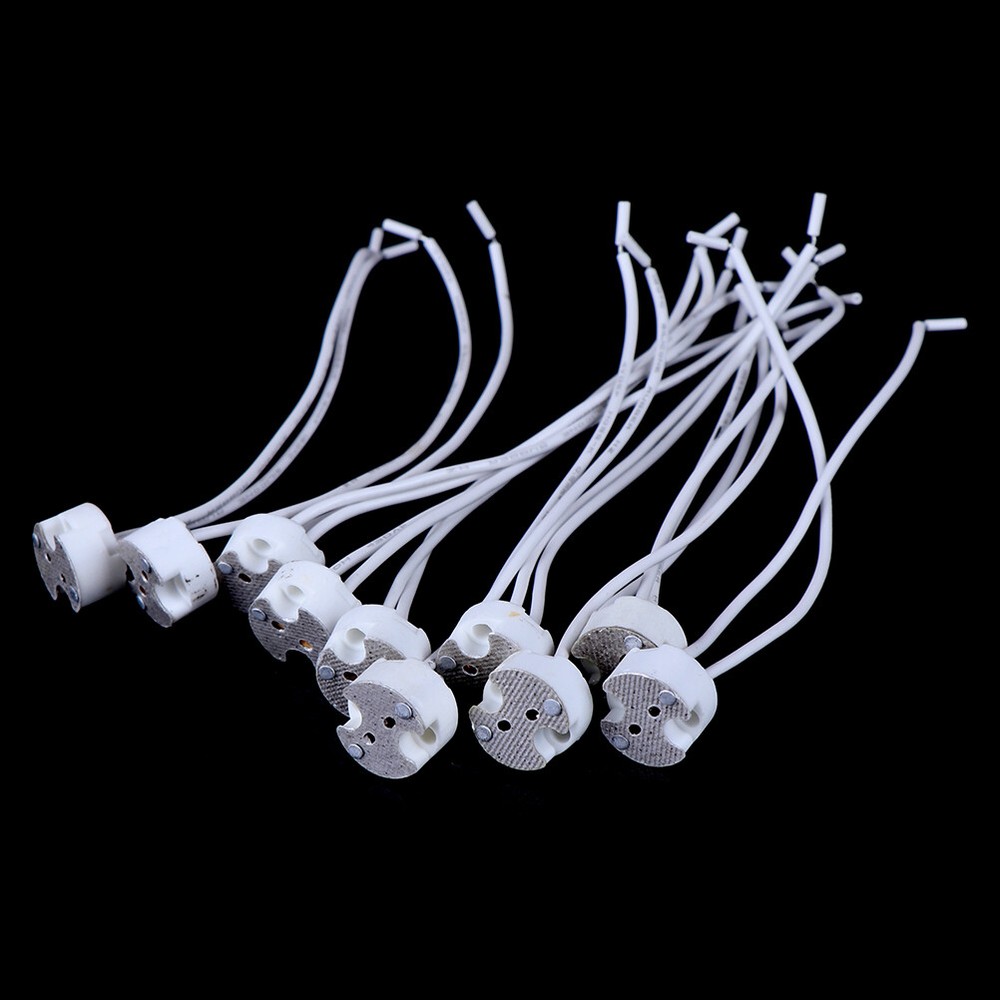 1/5/10pcs MR16 GU5.3 base socket wire connector led lamp ceramic holderh^a