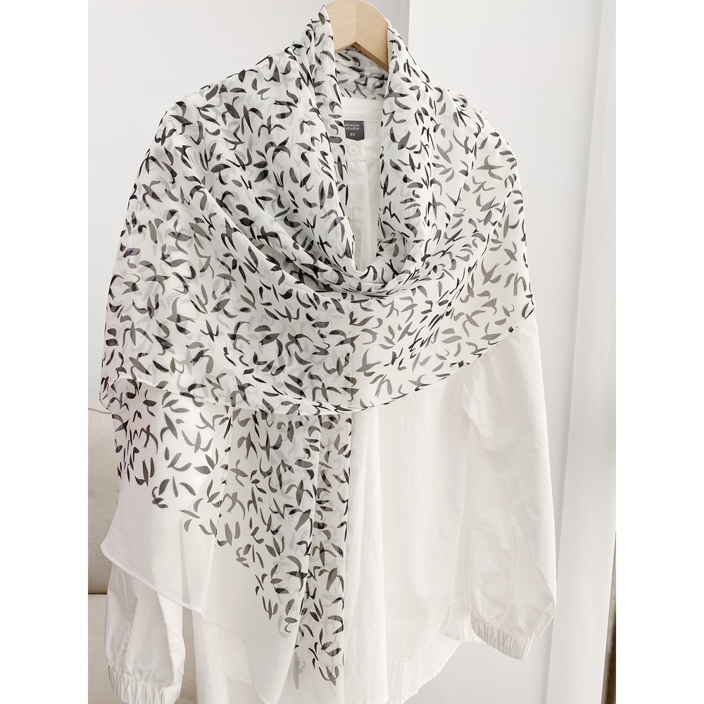 New Boutique 2025 Georgette 100% Silk Breathable Shawl Sunscreen Scarf Printing