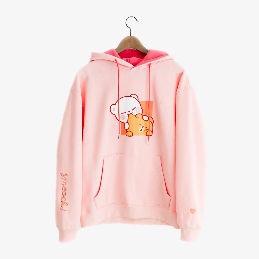 Milk Mocha Bear: Pink Smooch Hoodies - L