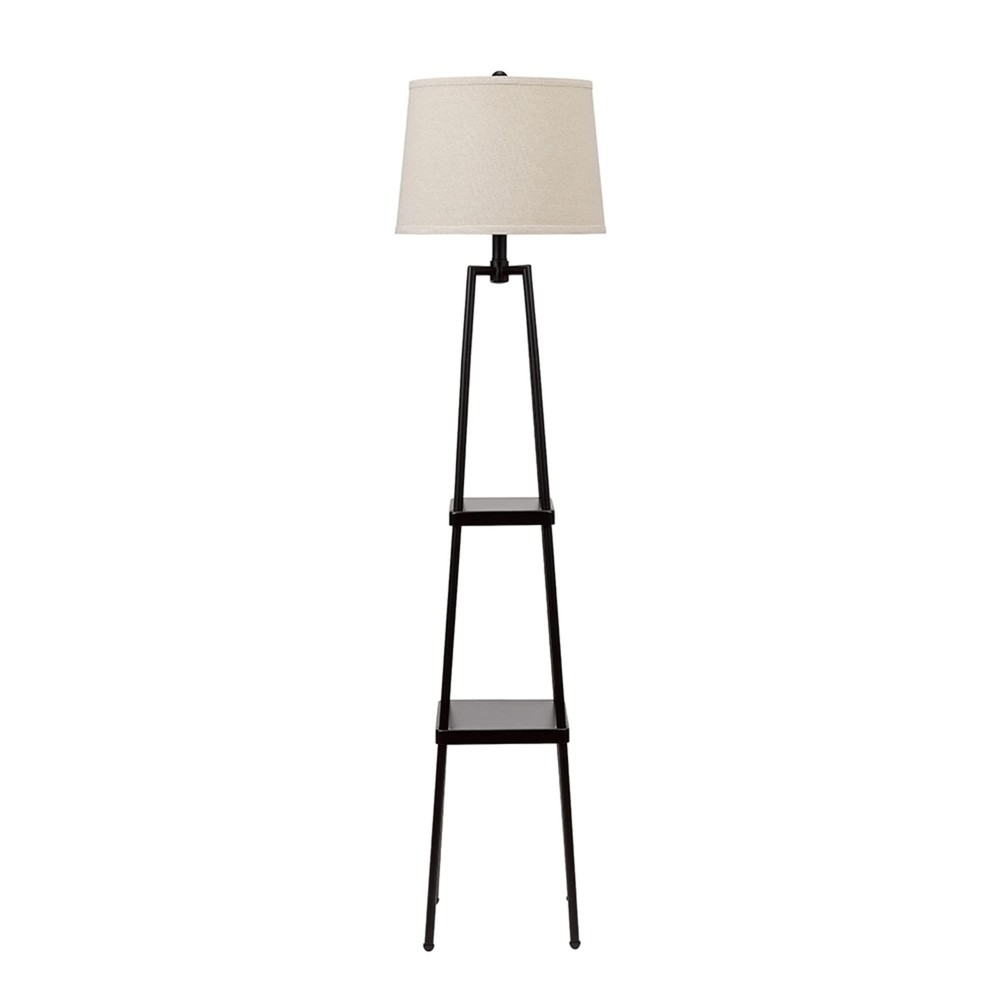 21405-000 Modern Etagere Floor Lamp with Shelves, Standing Lamp, Living Room ...
