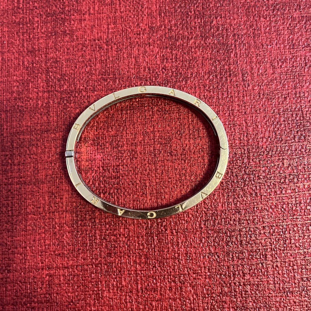 Bvlgari Bulgari B.zero1 Tri Color 18k Yellow Rose White Gold Bangle Bracelet M
