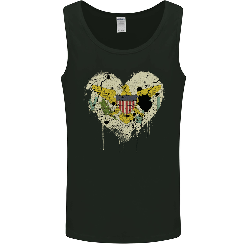 Love Flag Virgin Islands US Football Mens Vest Tank Top