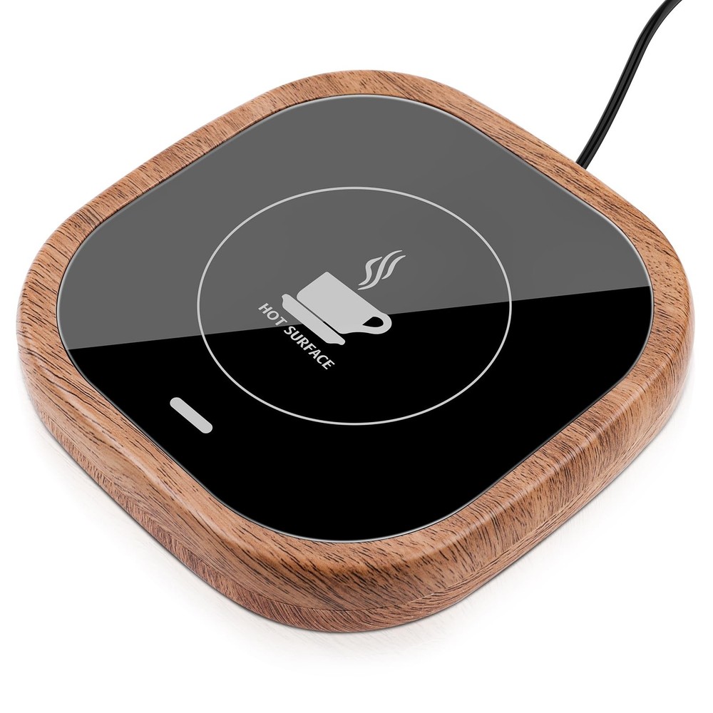 Coffee Mug Warmer for Desk - Wooden Auto Shut Off Drink Warmer for Milk Tea W...