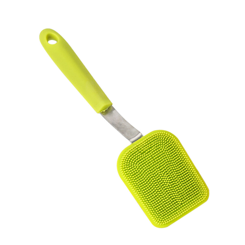 Dish Drying Rack Scraper Tool Kitchen Cleaning Brush Pot Green