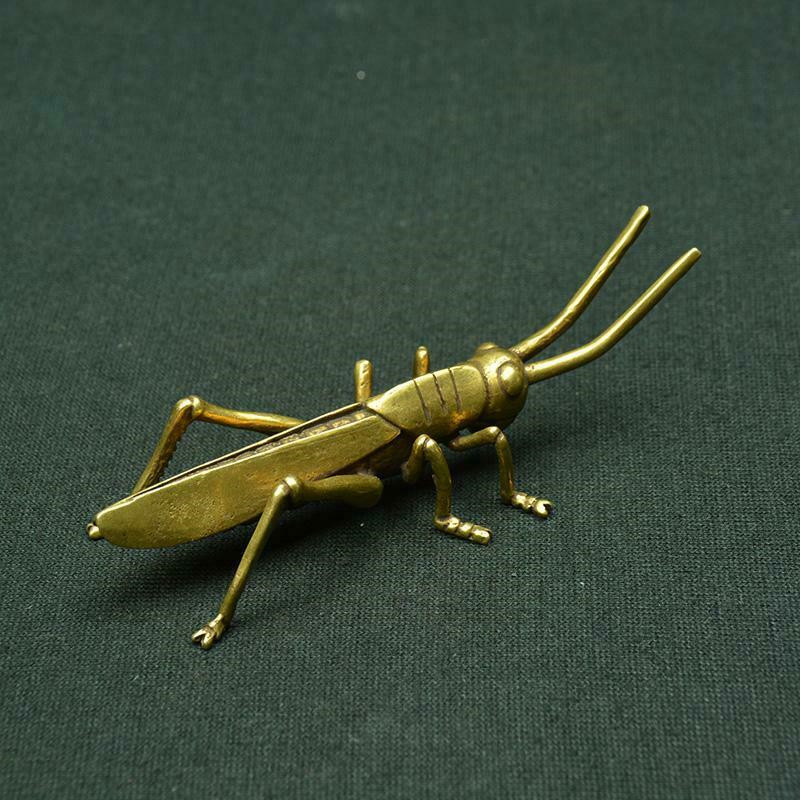 Chinese Old Copper Hand-carved Insects Statue