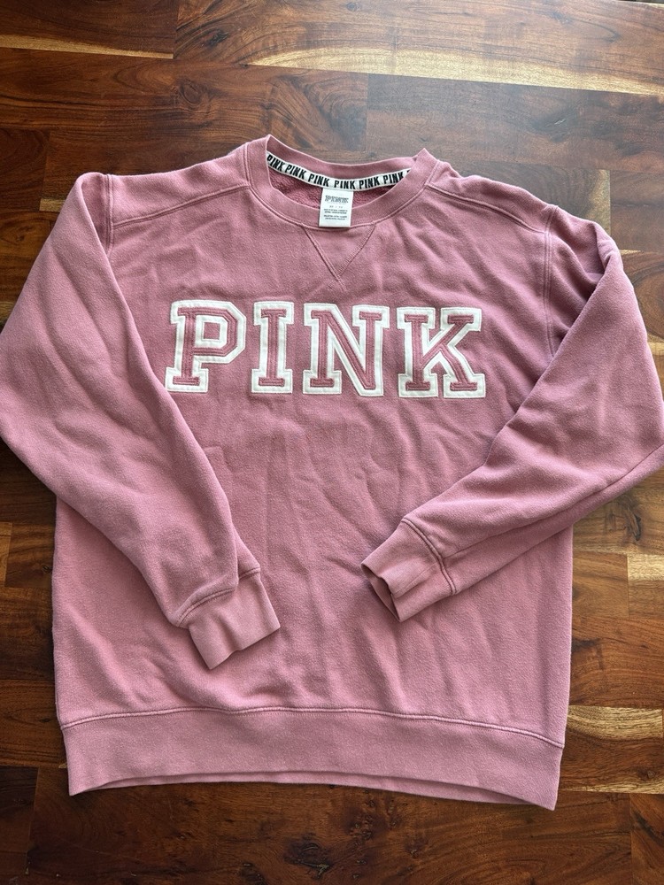 PINK Victoria's Secret XS Pink Pullover Sweatshirt Logo Crewneck