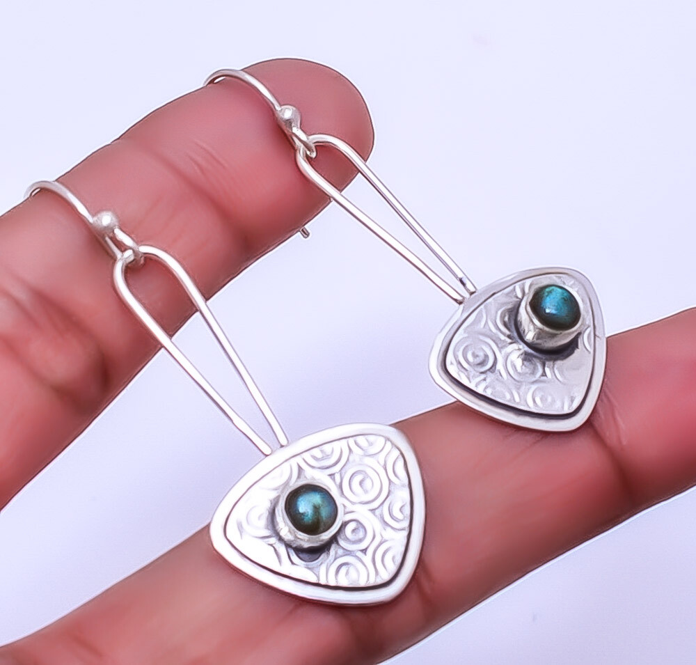 Labradorite - Madagascar Designer Handmade 925 Sterling Silver Earring 2.07